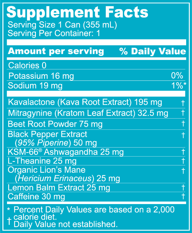 Magic dose supplement facts label with various extracts and their amounts per serving on a blue background